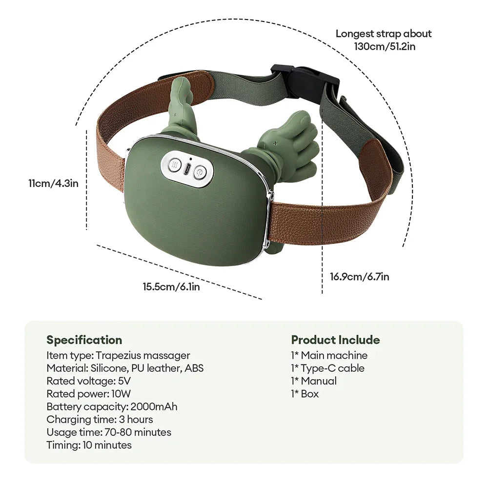 Masseur de cou, pour les épaules, coussin relaxant cervical, masseur shiatsu pour dos et cou, coussin de massage électrique, réglage à 3 vitesses avec chaleur