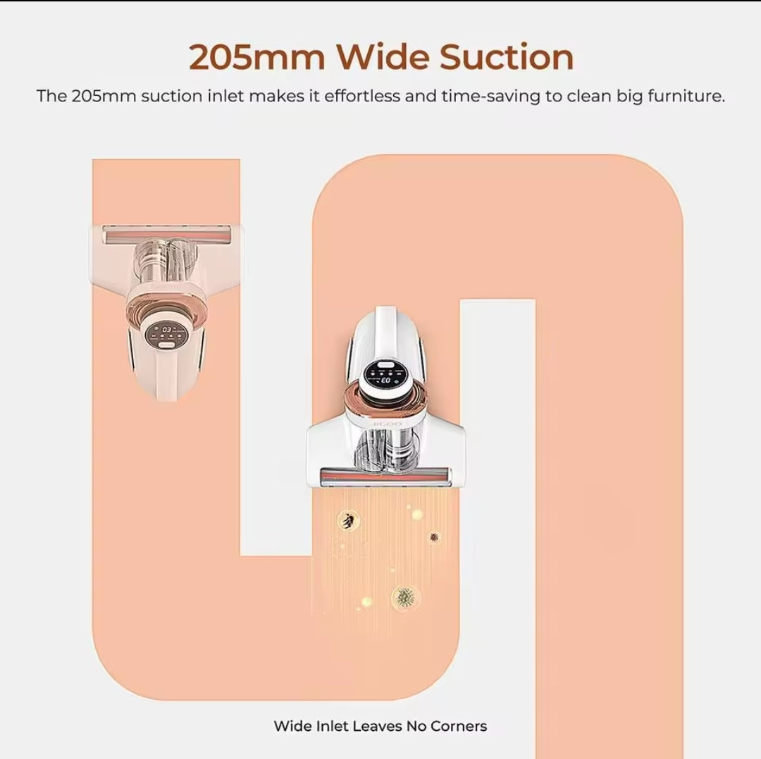 Aspirateur anti-acariens JIGOO J300, 500 W, intelligent, avec lumière UV, capteur d'acariens, affichage numérique intelligent, idéal pour les personnes allergiques, pour le nettoyage des matelas, lits et canapés.