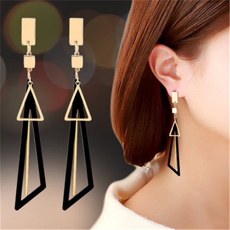 Boucles d'oreille longs géométrique 3 colorie disponible