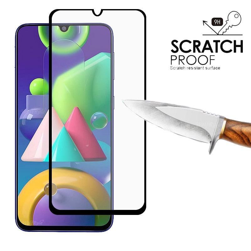 verre trempé 4-en-1 pour Samsung Galaxy A31 avec lentille en verre