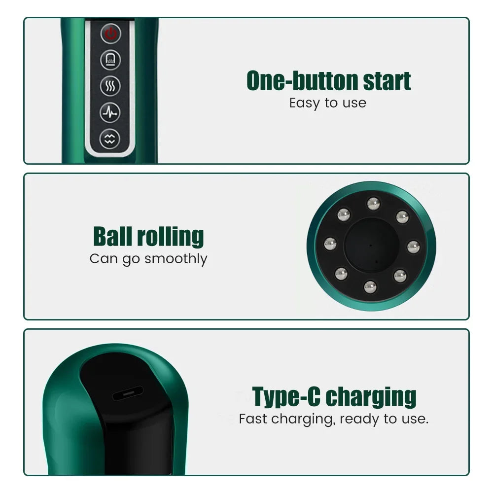 Appareil de massage électrique à ventouses sous vide a 12 niveaux ,GuaSha Anti-cellulite Santé Grattage Chauffage Minceur Massage Thérapie des points d'acupuncture