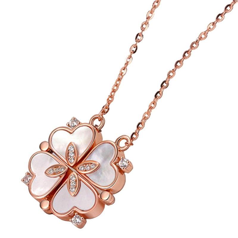 collier Rétro magnétique pliant en forme de coeur trèfle à quatre feuilles 5 style différent