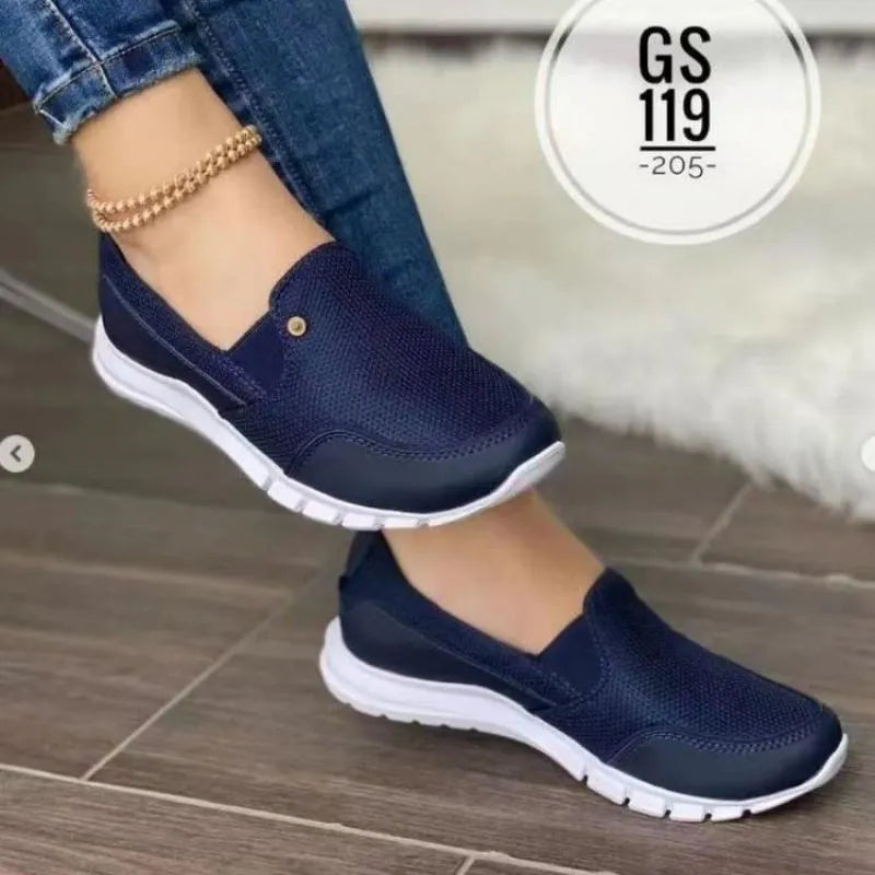 Chaussures femmes Plates Respirant Maille Tricoté Espadrilles Décontractées Confort Léger Chaussures Vulcanisées Slip-On Chaussures Femme Zapatos