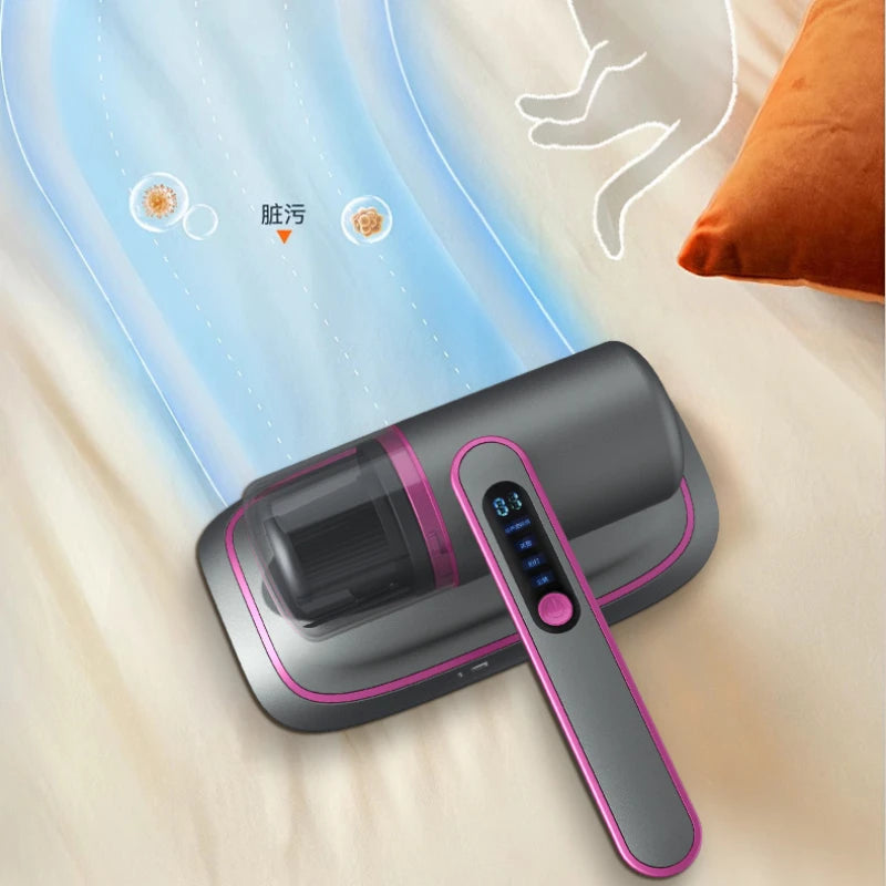 Nouvel aspirateur pour instrument d'élimination des acariens 12000PA Aspirateur à main pour matelas Canapé-lit Nettoyeur de lit à filtre amovible pour la maison