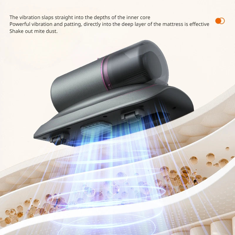 Nouvel aspirateur pour instrument d'élimination des acariens 12000PA Aspirateur à main pour matelas Canapé-lit Nettoyeur de lit à filtre amovible pour la maison