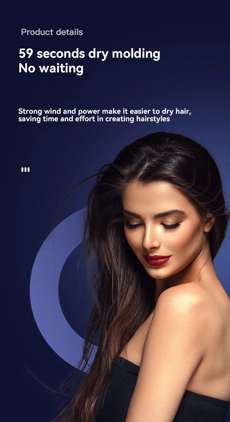 Sèche-cheveux domestique Xiaomi 24000W Sèche-cheveux à ions négatifs bleus haute puissance à séchage rapide sans blesser les racines des cheveux