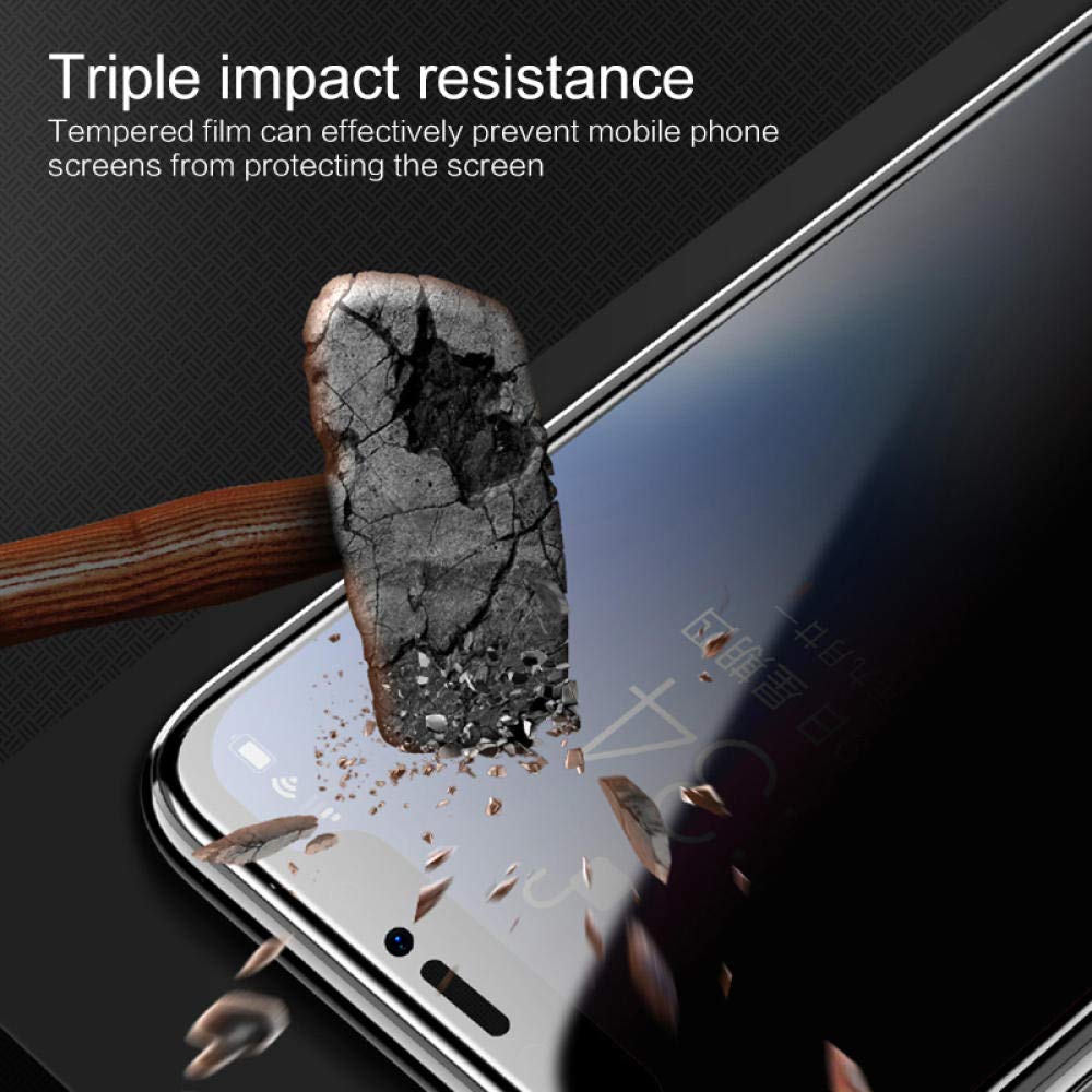 Meilleur verre trempé protecteur d'écran anti-espion de confidentialité complète  3 pièces pour IPhone X, XS, XR, XS Max