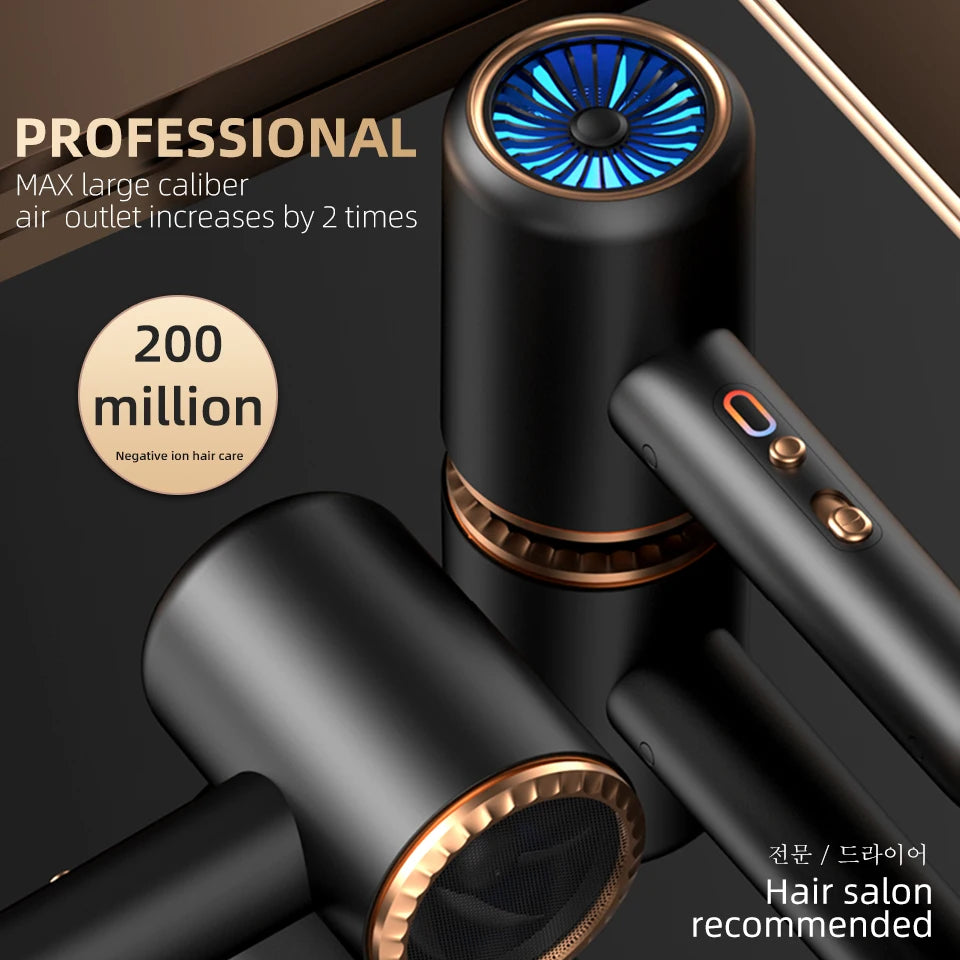 Sèche-cheveux ionique professionnel 2400 W, véritables sèche-cheveux ioniques, 3 températures, 2 vitesses, sèche-cheveux ionique avec concentrateur et diffuseur
