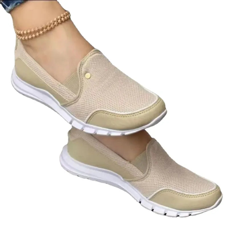 Chaussures femmes Plates Respirant Maille Tricoté Espadrilles Décontractées Confort Léger Chaussures Vulcanisées Slip-On Chaussures Femme Zapatos