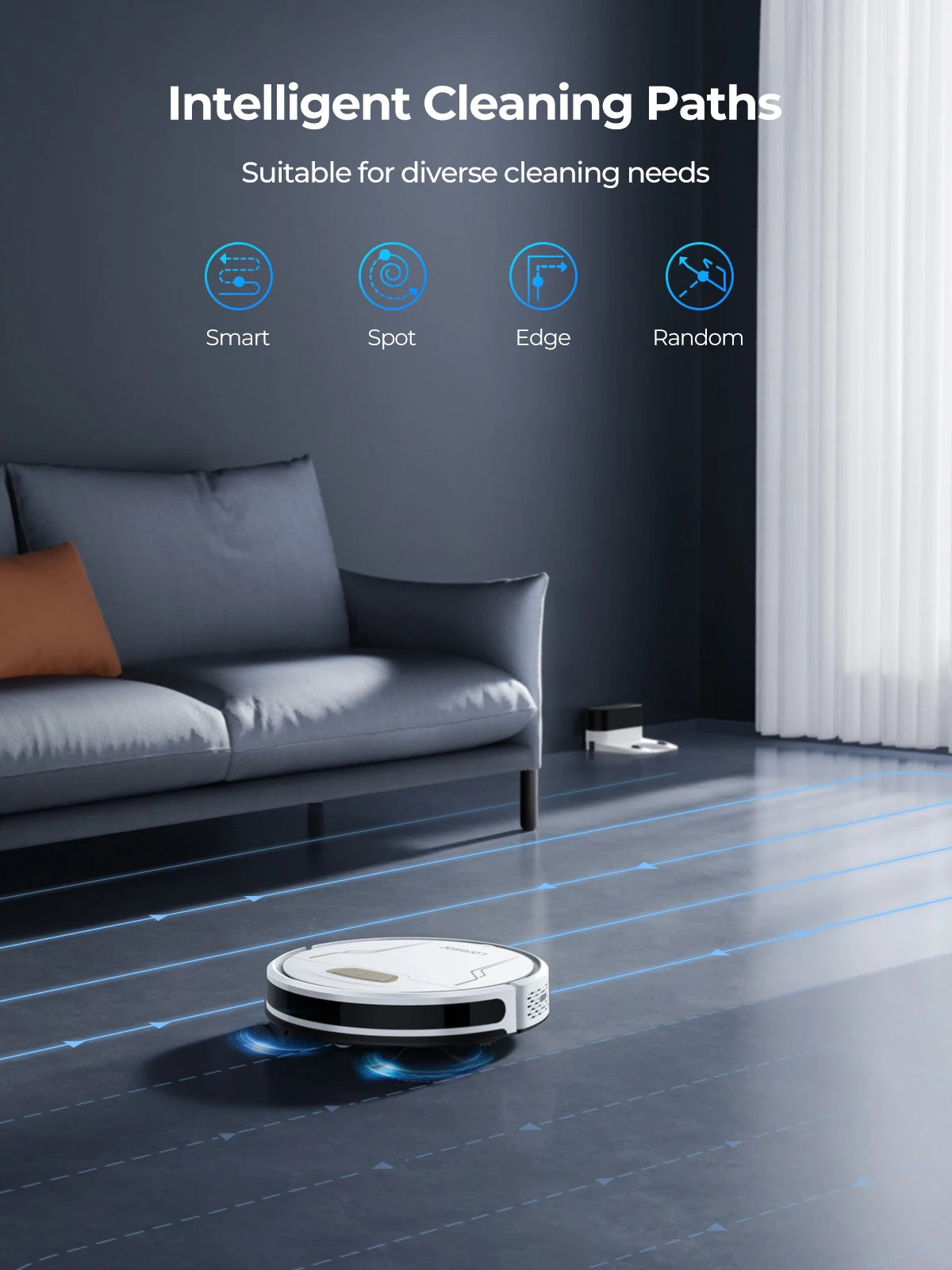Laresar Clean Robot Aspirador y Fregasuelos, 4000Pa Aspirador Robot, Robot Limpieza Automática 3 en 1, Batería de Larga Duración, Compatible con Alexa/WiFi/App,para Pelo de Mascotas,Piso (Evol 3s)