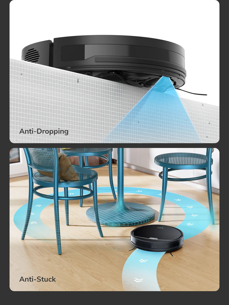 Aspirateur robot ILIFE V9/V9Pro, autovideur, aspiration puissante de 3000 Pa, navigation gyroscopique, programmation, contrôle par application/Alexa, pour poils d'animaux