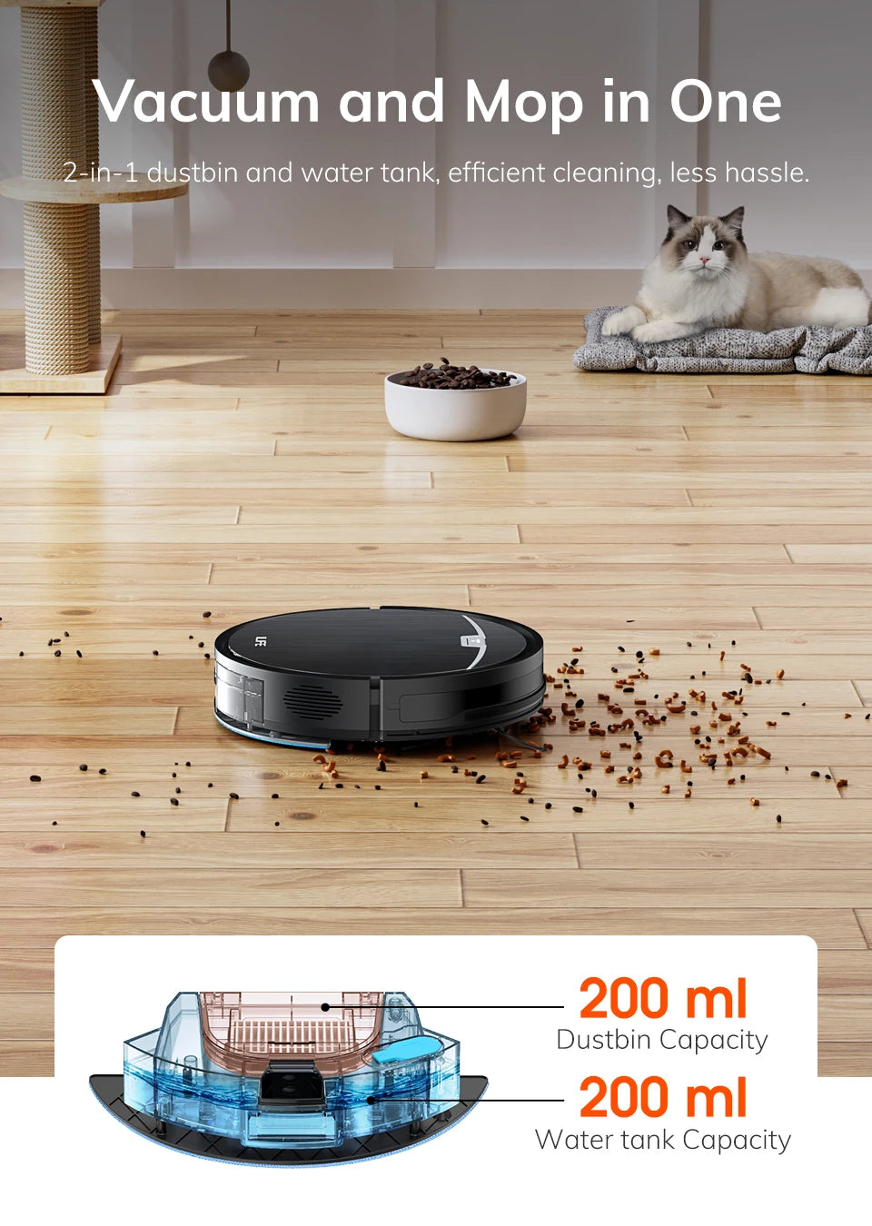 Aspirateur robot ILIFE V9/V9Pro, autovideur, aspiration puissante de 3000 Pa, navigation gyroscopique, programmation, contrôle par application/Alexa, pour poils d'animaux