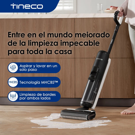 Tineco Floor One S6 Aspirateur sec et humide sans fil, lave-sol, balai, tout-en-un pour sols durs, nettoyage des bords double face par LED
