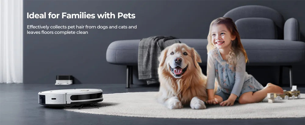 Laresar Clean Robot Aspirador y Fregasuelos, 4000Pa Aspirador Robot, Robot Limpieza Automática 3 en 1, Batería de Larga Duración, Compatible con Alexa/WiFi/App,para Pelo de Mascotas,Piso (Evol 3s)