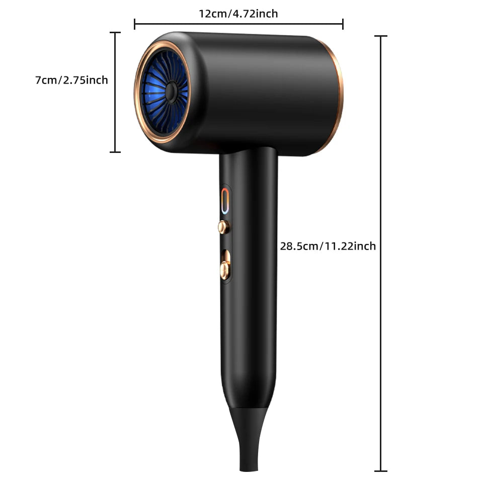 Sèche-cheveux ionique professionnel 2400 W, véritables sèche-cheveux ioniques, 3 températures, 2 vitesses, sèche-cheveux ionique avec concentrateur et diffuseur