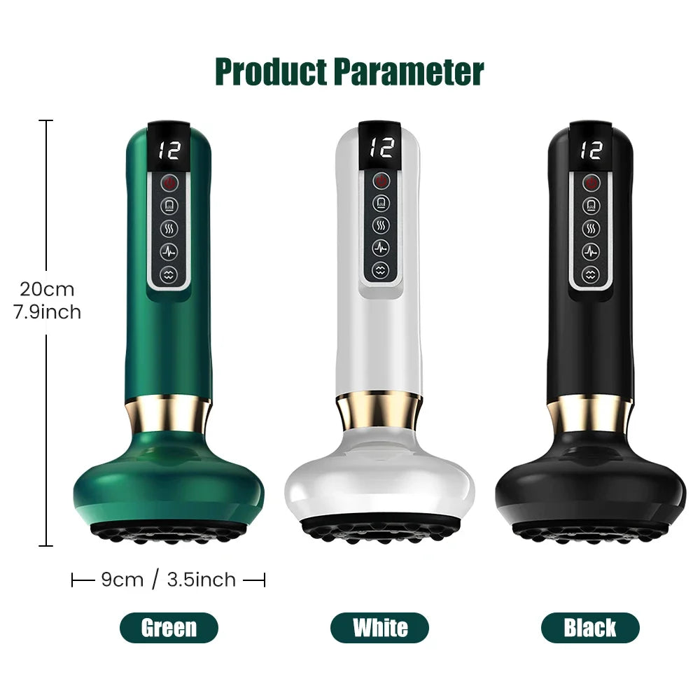 Appareil de massage électrique à ventouses sous vide a 12 niveaux ,GuaSha Anti-cellulite Santé Grattage Chauffage Minceur Massage Thérapie des points d'acupuncture