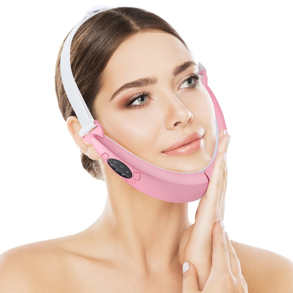 Appareil Amincissant pour Le Visage, Machine De Réduction du Double Menton avec Écran D'affichage, 5 Modes Et 8 Niveaux D'intensité, Longueur Réglable Et Éclaircissement, Adapté Aux Bureaux