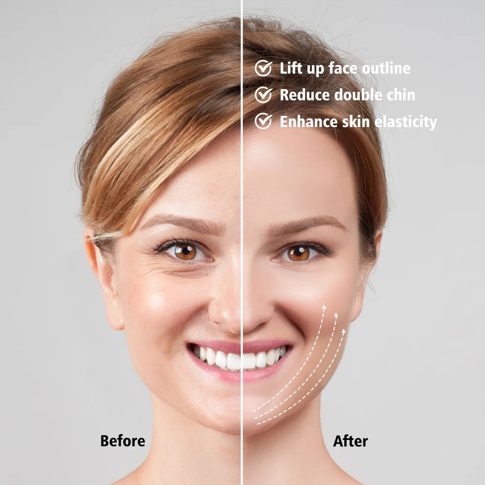 Appareil Amincissant pour Le Visage, Machine De Réduction du Double Menton avec Écran D'affichage, 5 Modes Et 8 Niveaux D'intensité, Longueur Réglable Et Éclaircissement, Adapté Aux Bureaux