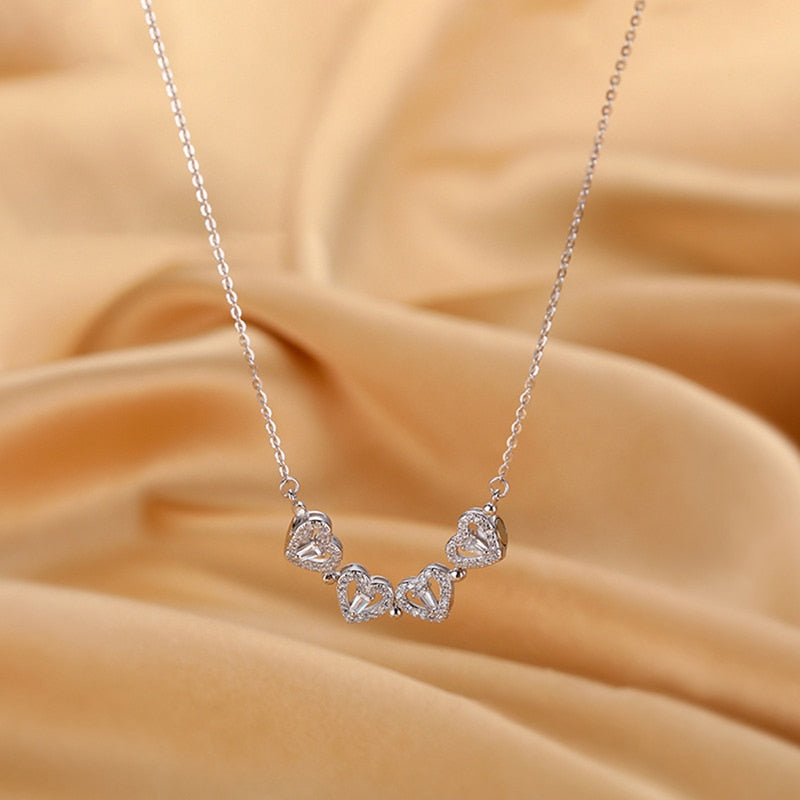 collier Rétro magnétique pliant en forme de coeur trèfle à quatre feuilles 5 style différent