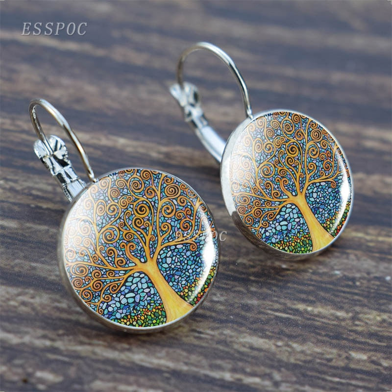 Boucles d'oreilles arbre de vie, 18 colories disponibles