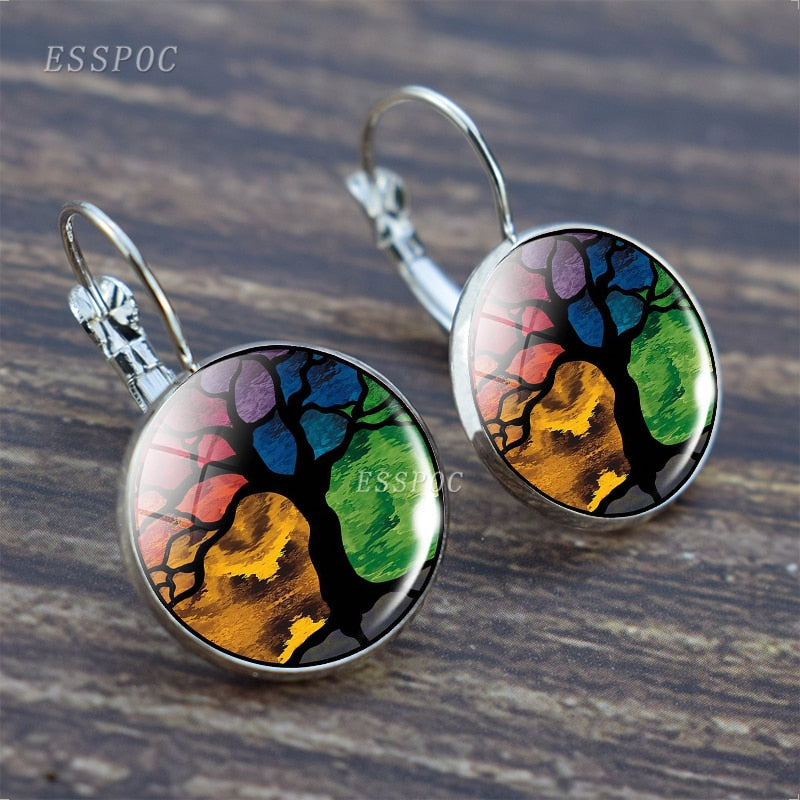 Boucles d'oreilles arbre de vie, 18 colories disponibles