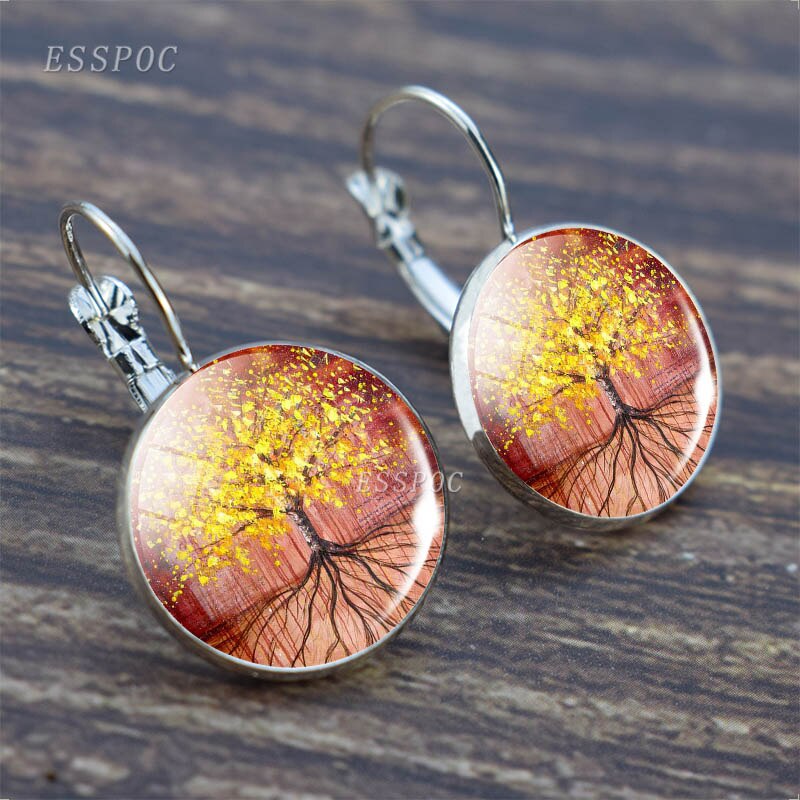 Boucles d'oreilles arbre de vie, 18 colories disponibles