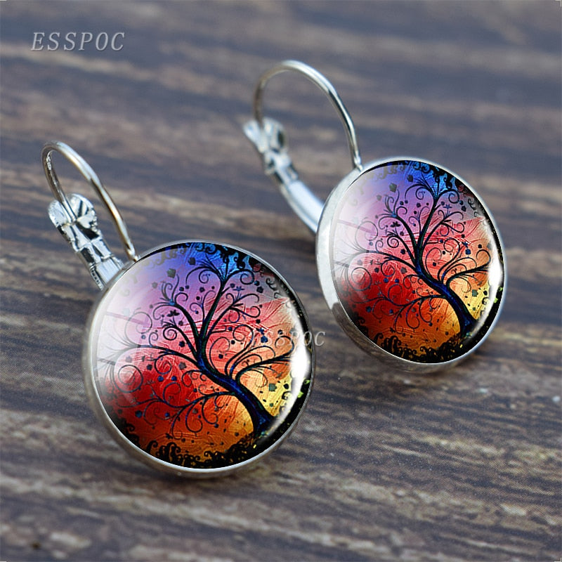 Boucles d'oreilles arbre de vie, 18 colories disponibles